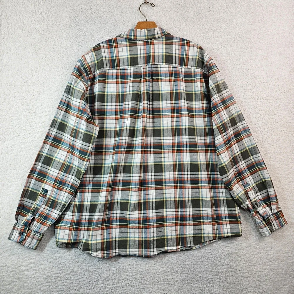 Eddie Bauer Mens 2XL Classic Fit Plaid Button Down Shirt Multi Color Long Sleeve